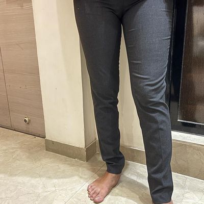 Beige Lycra Blend Formal Trousers for Men - Regular Fit