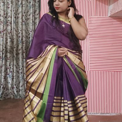 Red is My Color Hand Dyed Soft Munga Saree Set (2 Piece) – Fabric Pandit