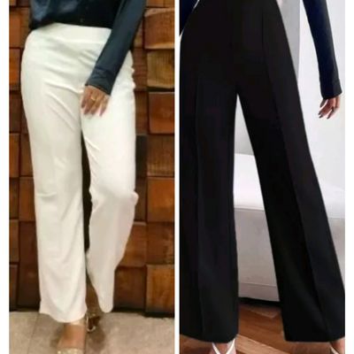 YAATEE FASHION Flared Women White Trousers - Buy YAATEE FASHION Flared  Women White Trousers Online at Best Prices in India | Flipkart.com