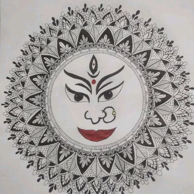 how to draw maa durga face pencil sketch for beginners step by step,how to draw  maa durga, - YouTube