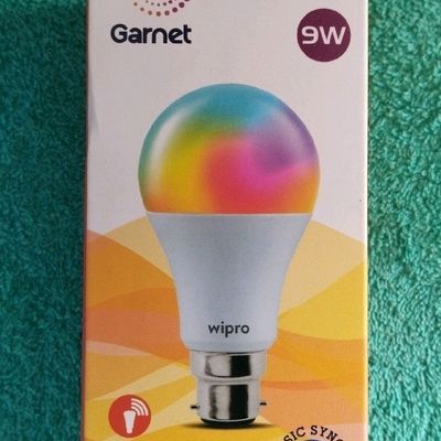 Wipro 9W B22D WiFi LED Smart Bulb with Music Sync Function, Compatible with   Alexa and Google Assistant (16M Colours, Warm White/Neutral White/ White + Dimmable) Pack of 1