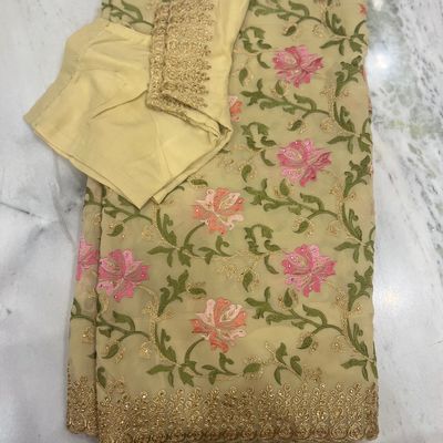 Buy Pista Green Pakistani Georgette Saree Online Shopping for Girl & Women  – HATKE BRIDE