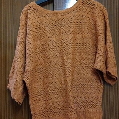 Sweaters Sweatshirts One Sided Off Shoulder Brown Crochet