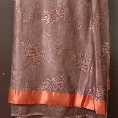 Old Rose Pink Silk Saree with Embroidered Blouse