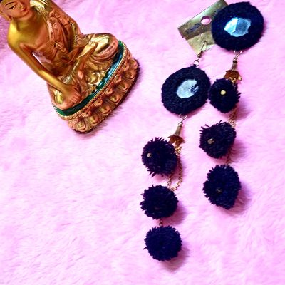 Brass Casual Beautiful Mulit Color Lightweight Pom Pom Earrings for Women  and Girls at Rs 65/pair in Ghaziabad