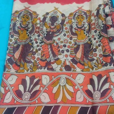 ANAGHA - Beautiful Kalamkari on Chiffon Saree complimented... | Facebook