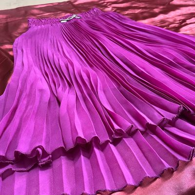 xiuh women solid color high waist ruffle flared mini skirt elastic waist  pleated a-line flowy short skirt purple s - Walmart.com