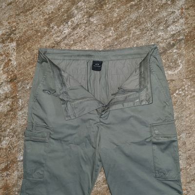 A|X Armani Exchange Men's Drawstring Stretch Cotton Cargo Pants, Slate  Green, 34 at Amazon Men's Clothing store
