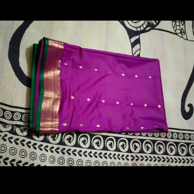 Green and Purple Paithani Silk Saree - Urban Womania
