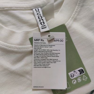 H and m white hotsell t shirt