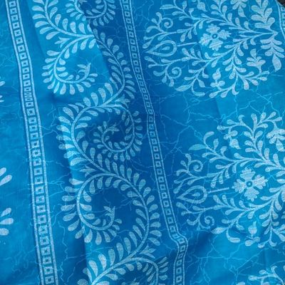 Lavender Landscape-Cotton Block Print Saree – Prasam Crafts