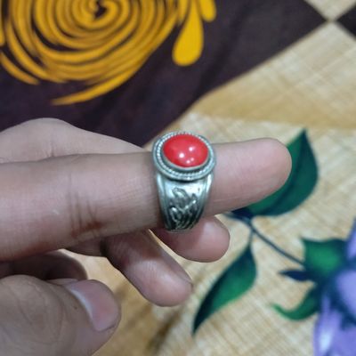 Red Coral Ring, 925 Sterling Silver Ring, Handmade Ring, Coral Ring, Mens  Ring | eBay