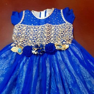 Subtle Blue Georgette and Net Partywear Gown Online at Inddus.com.