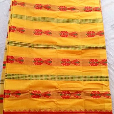 Buy Off White Red Tussar Silk Tant Banarasi Saree