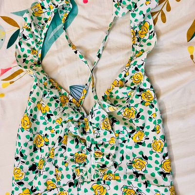 Dresses, Urbanic Crisscross Backless Mini Floral Dress