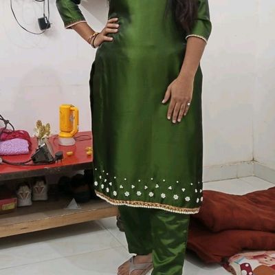 Green colour punjabi suit with beautiful embroidery | Fashion sketches  dresses, Women dresses classy, Party wear indian dresses