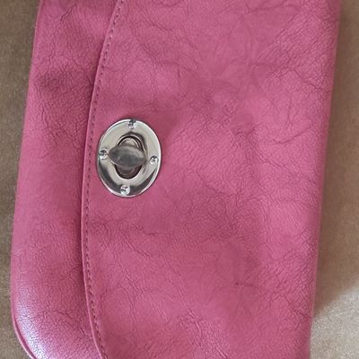Coach Mini Hand Bag Purse Pink Puff Logo Embroidered Leather Strap Y2K VTG  | eBay