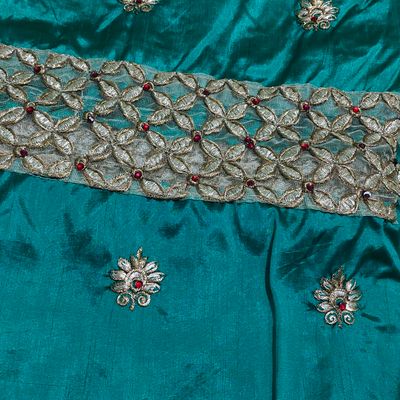 Buy Poly Silk Sarees with Peacock green colour at Amazon.in