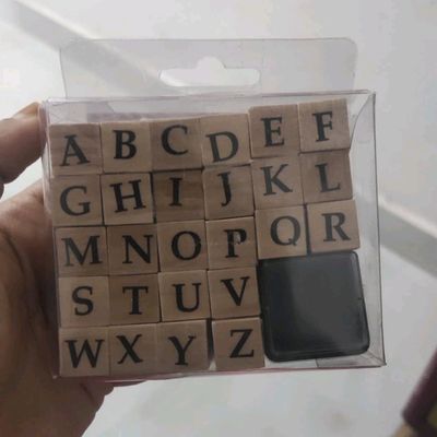 Wooden Rubber Alphabet Stamp, Wooden Letters Rubber Stamp