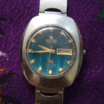 70s Retro Ricoh Automatic Made in Japan with green silver dial - Ricoh  Automatic 21 Jewels | Fancy watches, Vintage watches, Old watches