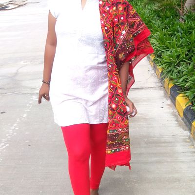 Vami Women's Cotton Ankle Legging - True Red – BONJOUR