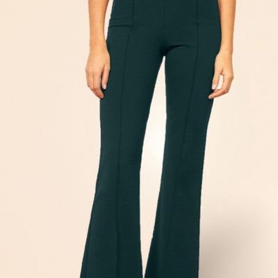 Jeans & Trousers, Regular Fit Women Green Trousers
