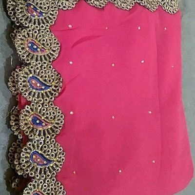 Pure Diamond Chiffon Rajput work saree With Blouse (6.3metr). – fab-persona