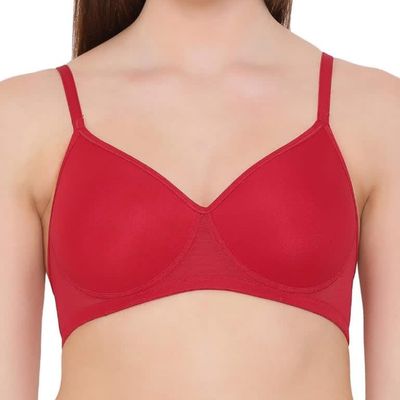 Clovia Padded Non-Wired T-Shirt Bra In Red 