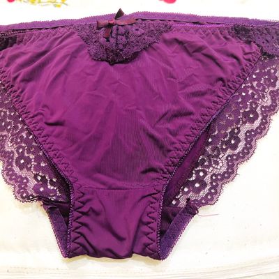 Sewing & Craft, Women's Streachable Cotton Bikini Panty Lace Panties  Colour Purple