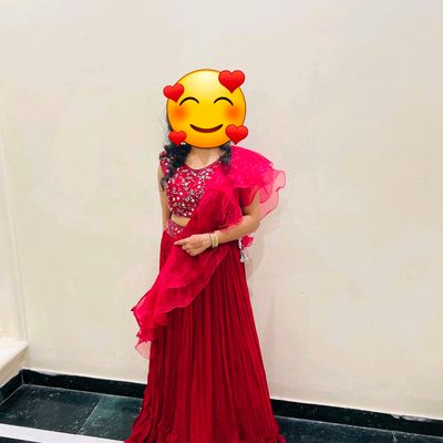 Buy Beautiful Red Satin Partywear Lehenga Choli | Buy online at Inddus  India.– Inddus.in