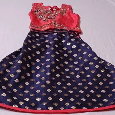 Buy Ready to Ship-size 3-4 Years Girls Lehenga Choli-peacock Lehenga-pink  and Blue Kids Ethnic Outfit-eid Outfit Online in India - Etsy