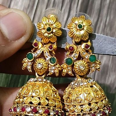 Heavy earrings deals gold