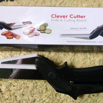 Clever Food Cutter Kitchen Scissors Easy Smart Chopper with Built in  Cutting Board for Chopping Vegetables Slicer Fruit Stainless Steel Knife 