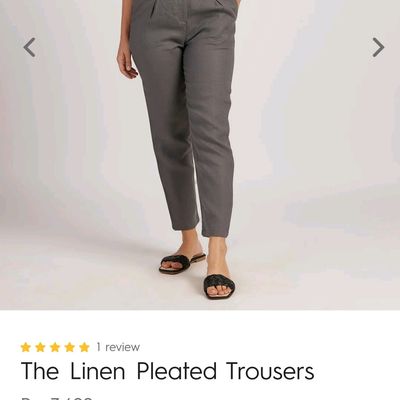 Beige Ankle Length Pure Linen Trousers for Women – Linen Trail