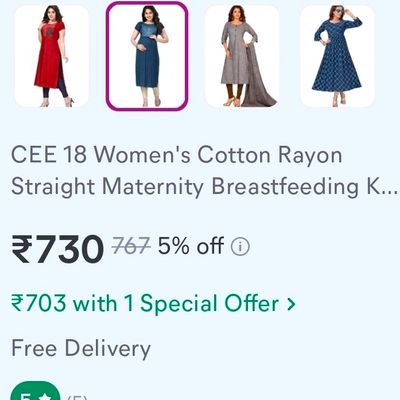  Cee 18 Women Cotton Rayon Straight Maternity