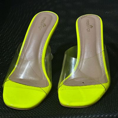 Buy Green Plain Neon Pointed Toe Heels by Signature Sole Online at Aza  Fashions.