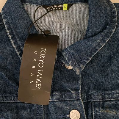 Buy Tokyo Talkies Women Blue Solid Pure Cotton Denim Jacket - Jackets for  Women 10437832 | Myntra