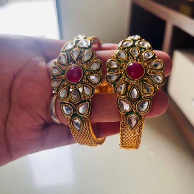 Gold sale kundan bracelet