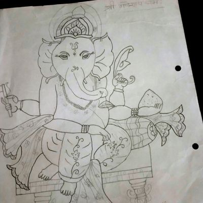 Shree Ganesh Ji Sketch Drawing By Stock Photo 2364060979 | Shutterstock