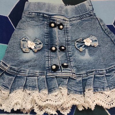 Justice Girl's Belted Denim Skirt with Built In Shorts - NEW NWT - | eBay