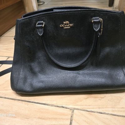 Authentic Coach Black Monogram Jacquard Satchel Purse Handbag Bag | eBay