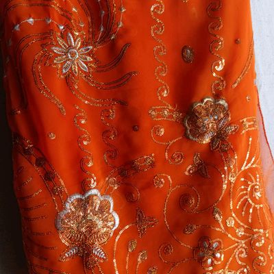 Brown Timeless Beauty Georgette Saree with Cut Work Border | Sitara