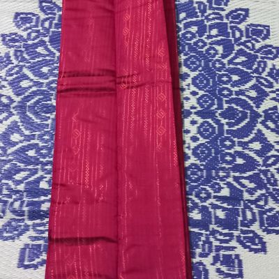 Cheery Red with silver border pure kanchivaram silk saree – Meshira