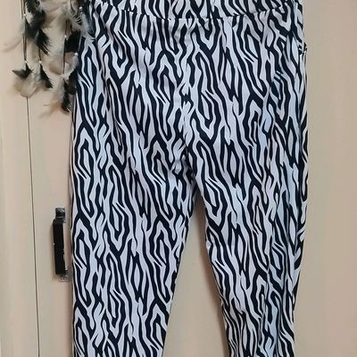 Zebra print trousers with black rib top | Street Style Store | SSS
