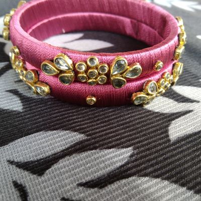 Handmade silk hot sale thread bangles