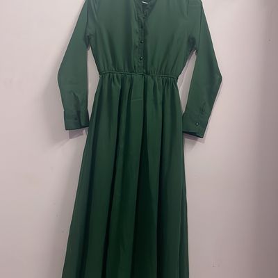 SCAKHI Women Fit and Flare Dark Green Dress - Buy SCAKHI Women Fit and  Flare Dark Green Dress Online at Best Prices in India | Flipkart.com