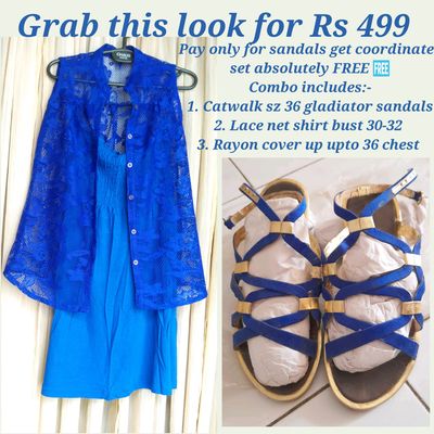 Blue gladiator sandals hot sale