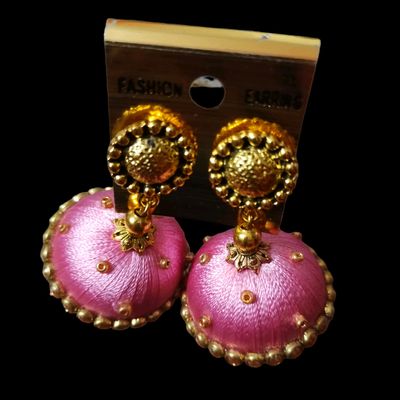 Silk thread sale kundan earrings