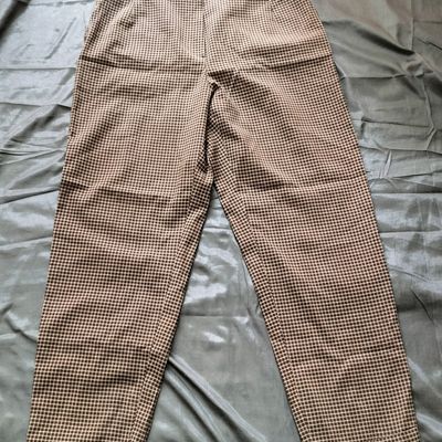 SANDRO Straight-Leg Checked Trousers in Brown | Endource