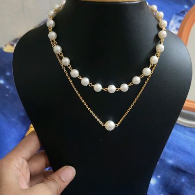Multi-layer Pearl Necklace with Jhumka - South India Jewels | Pearl necklace  designs, Gold jewellery design necklaces, Pearl jewelry design